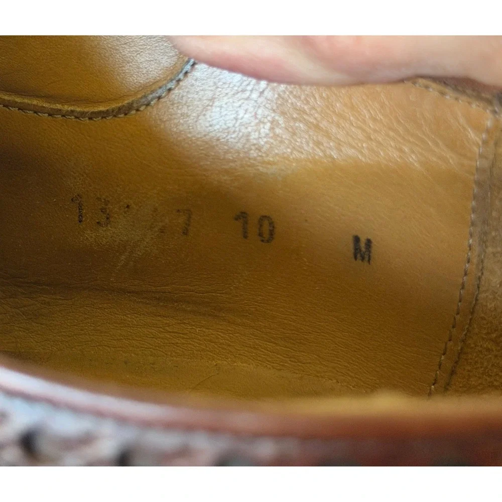 Magnanni Mens‎ Brown Leather Wingtip Brogue Oxford Shoes Vibram Sole 10 M Cognac
